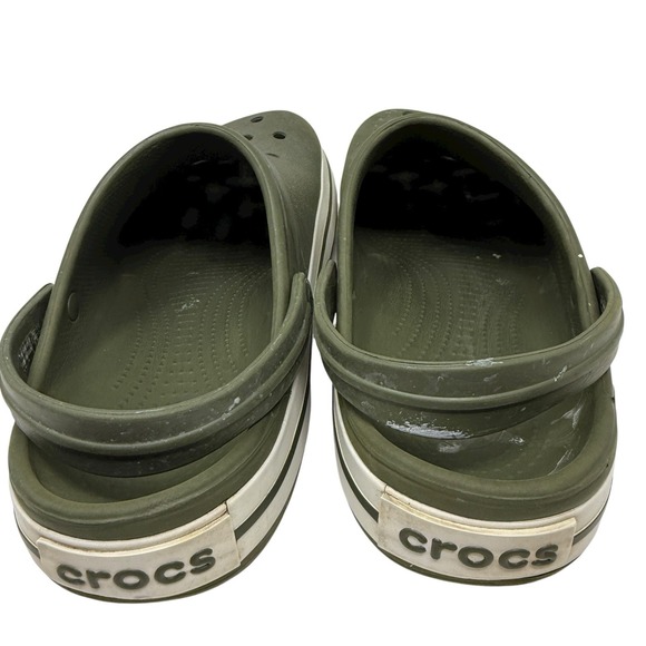 Crocs Unisex Adult Bayaband Slip On Comfort Clog Dark Green Sz M-12 Paint Splat - Picture 9 of 9